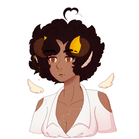 Fourth pngTuber - January 2023 Using the lighter color palette of whites and golds compared to dark reds and blacks.