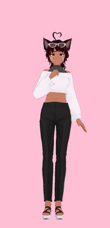 First Draft - 2021 Using a free model to make my own idea for Venus. A simple neko with more of a free fashionista vibe.